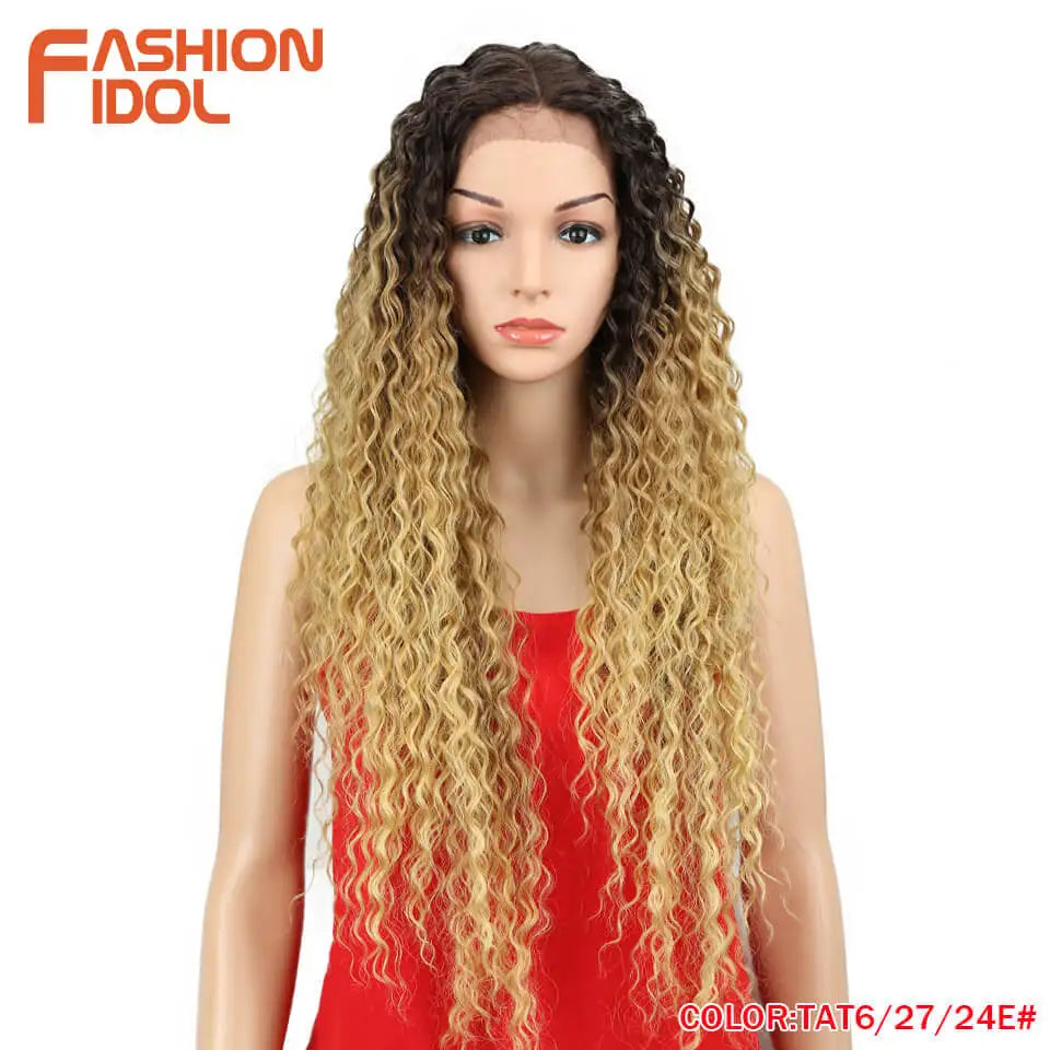 Peruca Sintética Kinky Curly 30 Polegadas — Lace Front | 5 Cores