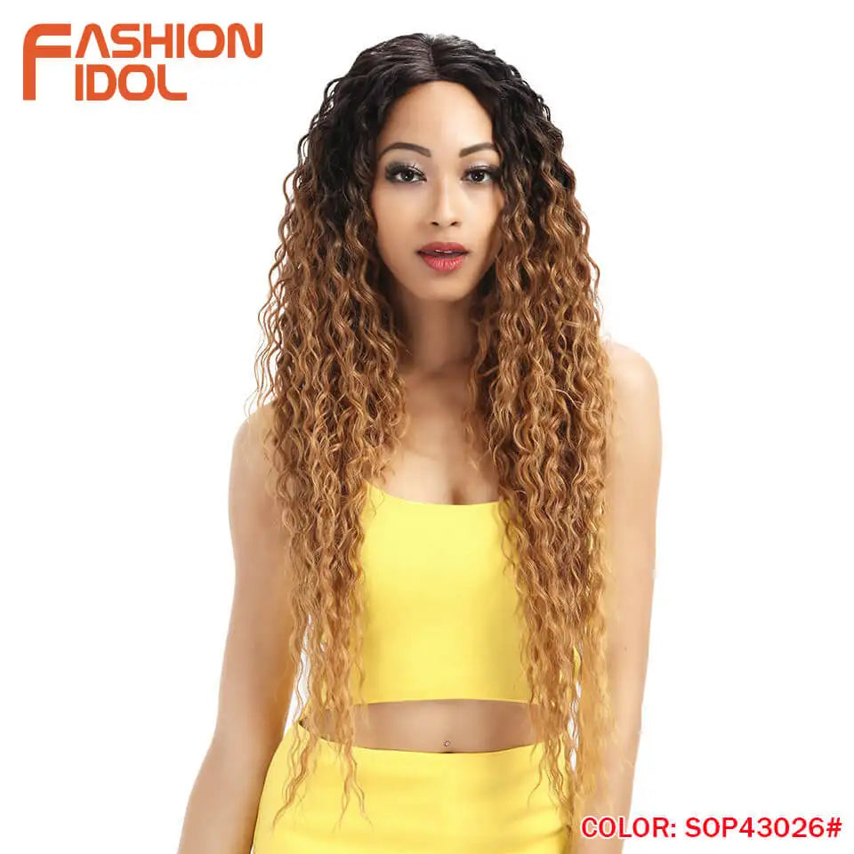 Peruca Sintética Kinky Curly 30 Polegadas — Lace Front | 5 Cores