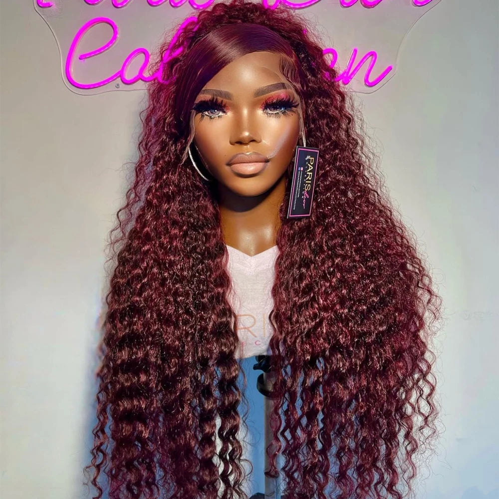 Peruca Lace Front Sintética Kinky Curly 26 Polegadas — 180% Densidade | Pré-Arrancada