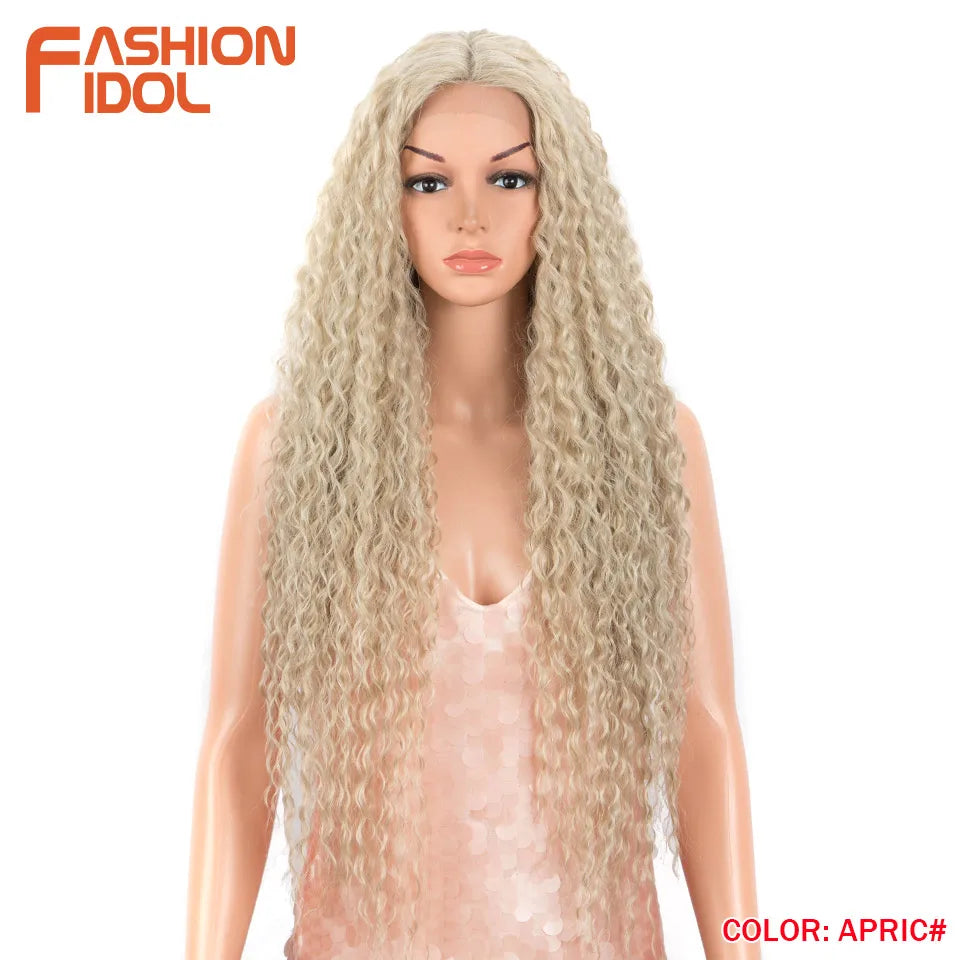 Peruca Sintética Kinky Curly 30 Polegadas — Lace Front | 5 Cores