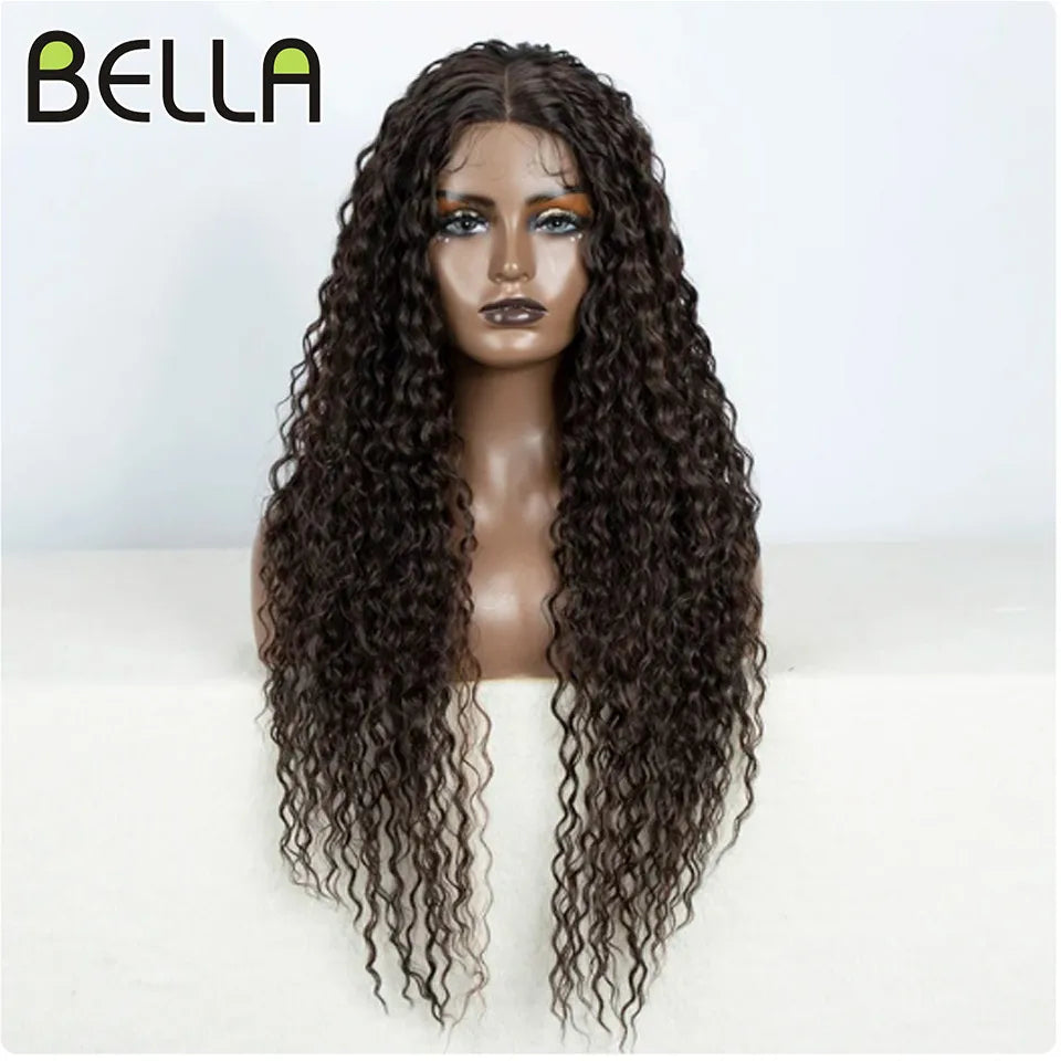 Peruca Sintética Kinky Curly 30 Polegadas — Lace Front | 5 Cores