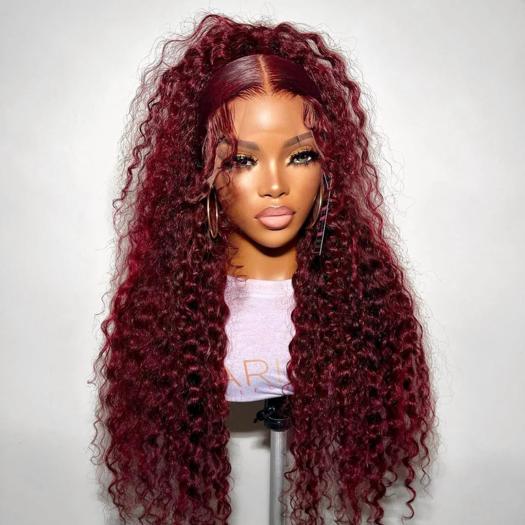 Peruca Lace Front Sintética Kinky Curly 26 Polegadas — 180% Densidade | Pré-Arrancada