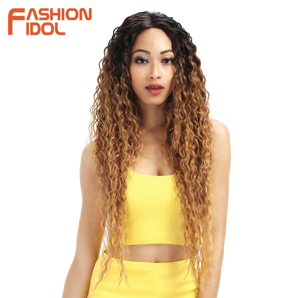 Peruca Sintética Kinky Curly 30 Polegadas — Lace Front | 5 Cores