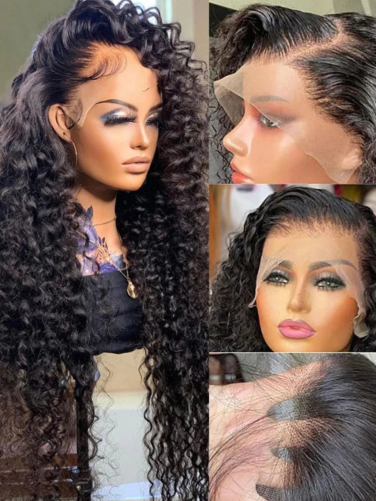 Peruca Deep Wave 250% Densidade HD Lace 13x6 — Cabelo Humano | 36 a 42 Polegadas