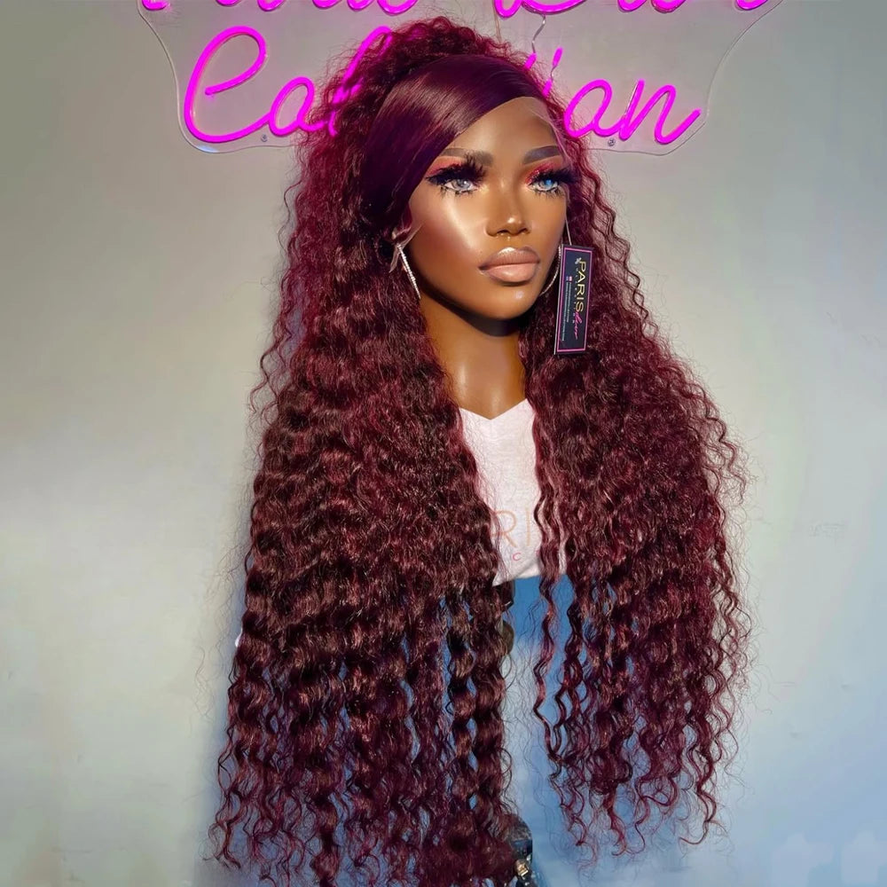 Peruca Lace Front Sintética Kinky Curly 26 Polegadas — 180% Densidade | Pré-Arrancada