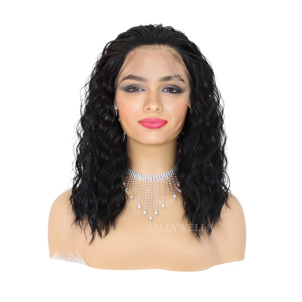 Peruca Bob Curly Sintética — Lace Front Resistente ao Calor | 14 Polegadas