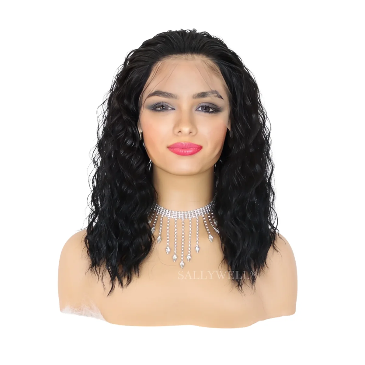 Peruca Bob Curly Sintética — Lace Front Resistente ao Calor | 14 Polegadas