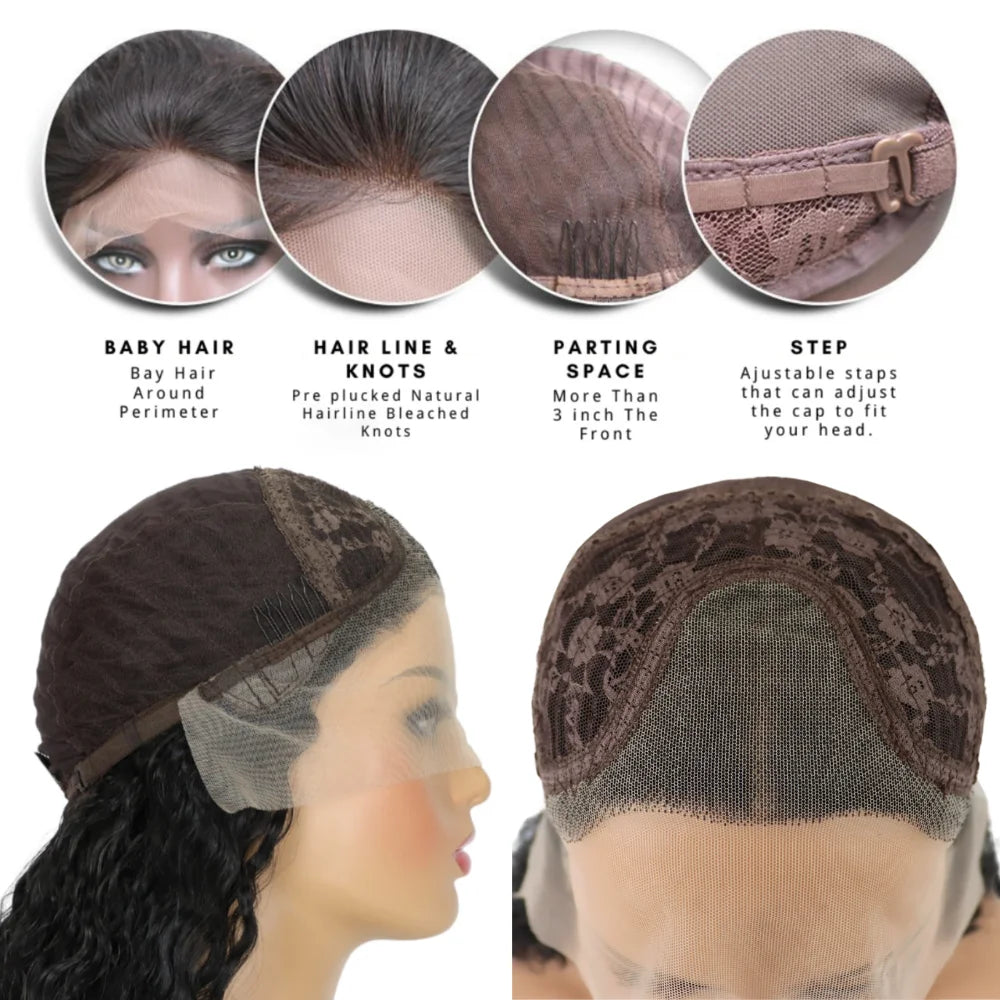 Peruca Bob Curly Sintética — Lace Front Resistente ao Calor | 14 Polegadas