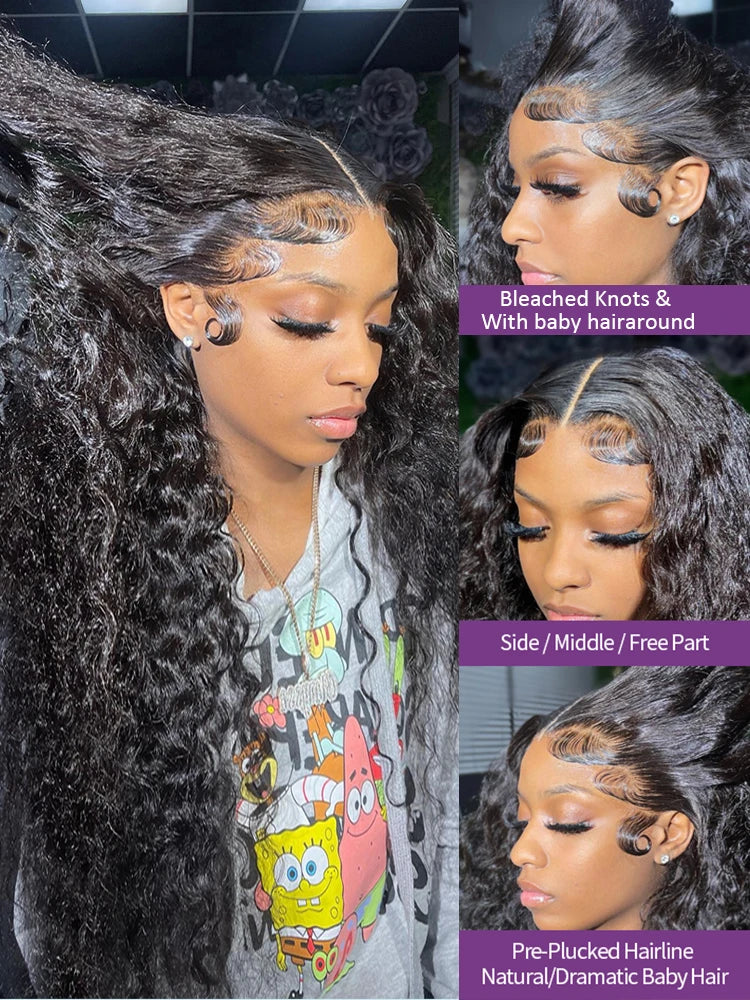 Peruca Deep Wave 250% Densidade HD Lace 13x6 — Cabelo Humano | 36 a 42 Polegadas