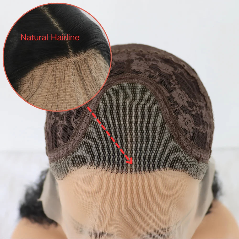 Peruca Bob Curly Sintética — Lace Front Resistente ao Calor | 14 Polegadas